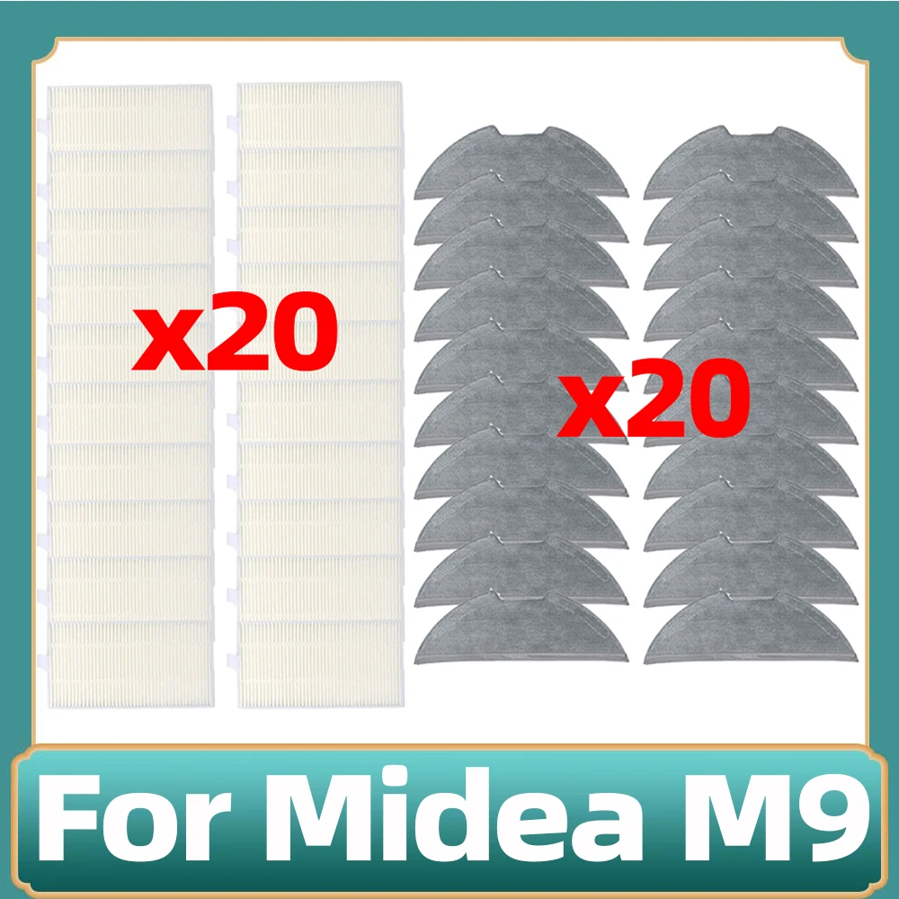 Compatible For Midea M9 Robot Vacuum Cleaner Mop Cloth Rag Hepa Filter Accessories Replacement Attachment Spare Parts Kit