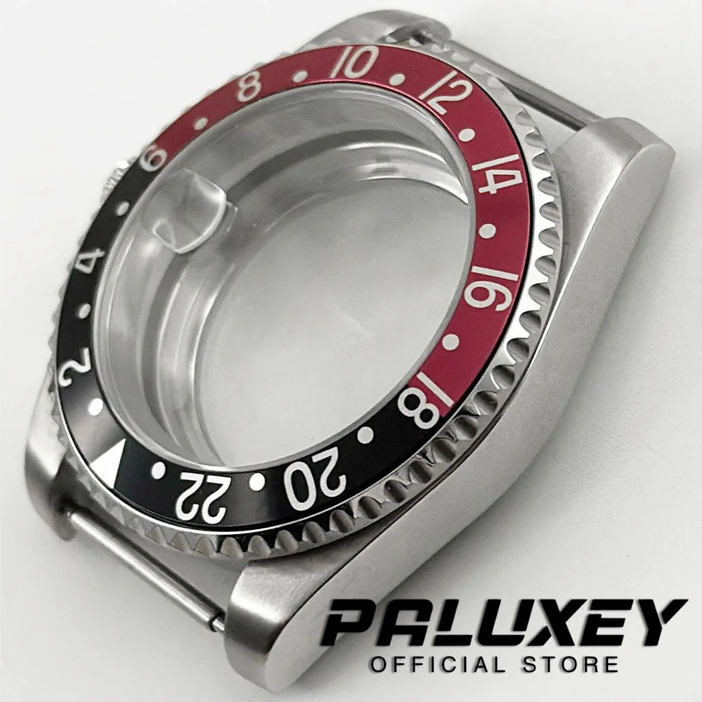 NH35 40 مللي متر إطار ريترو إدراج SUB GMT الحافة الياقوت كريستال ساعة القضية ل ​ NH34 NH35 NH36 NH38 ETA2824 حركة 28.5 ملم قرص