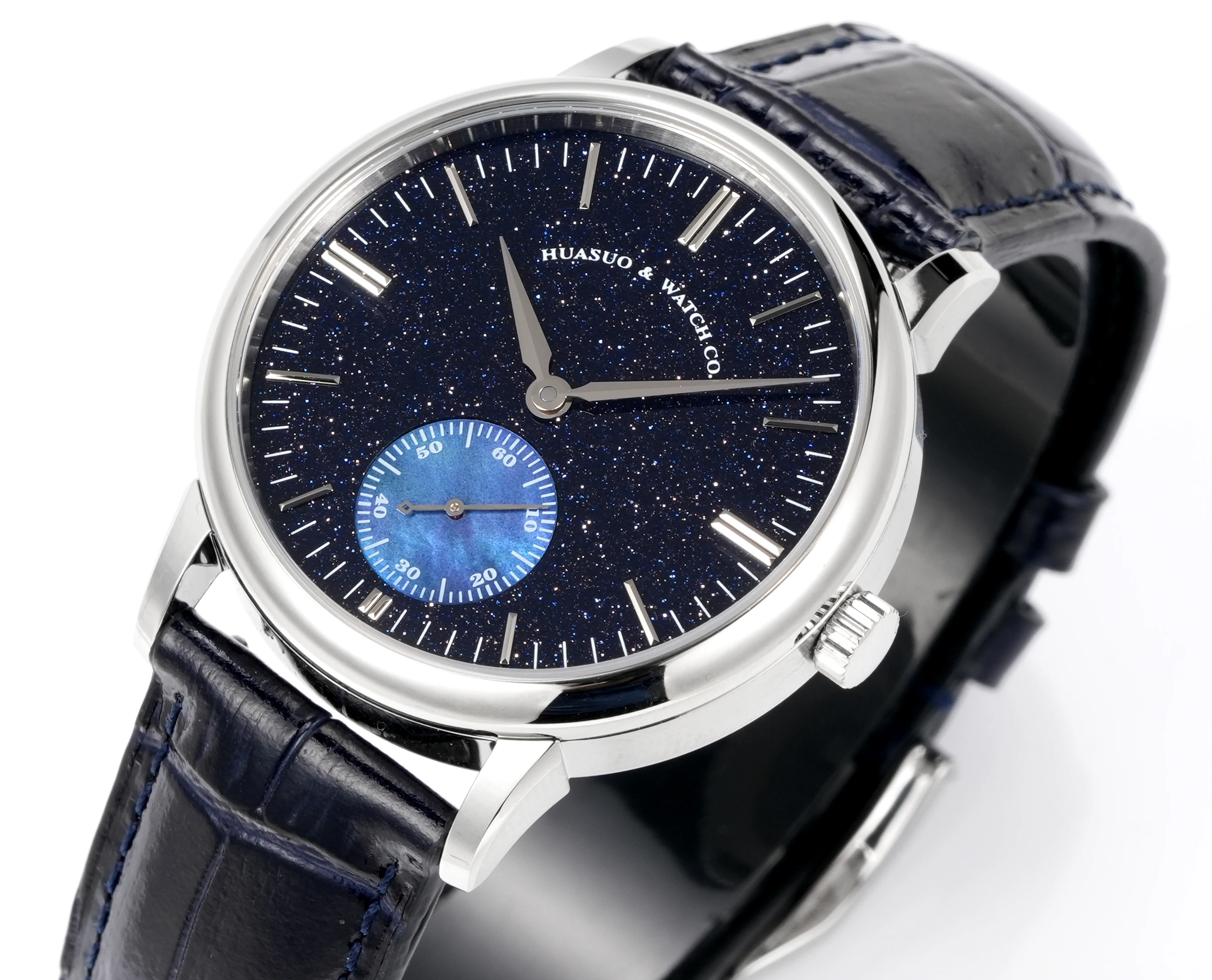 HUASUO 2026 38mm Starry Sky Dial Men Watch Stainless steel Automatic Movement Mechanical Watch Luxury Waterproof 50M Wristwatch