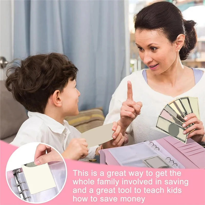 AED5-52 Week Money Challenge Binder With Envelopes Storage Budgeting Binder Cash Saving Challenge Box Kit