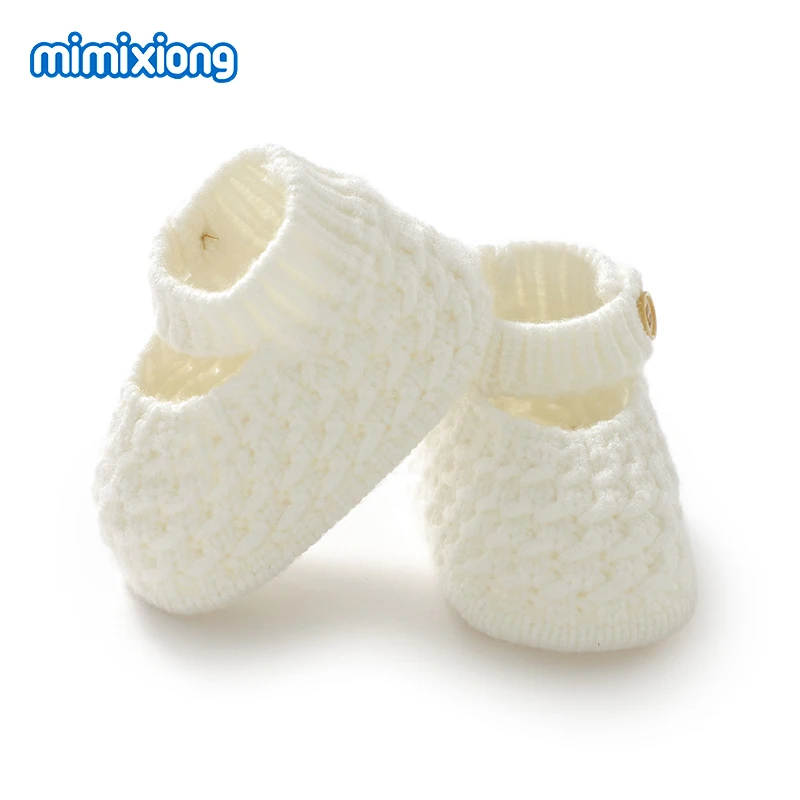 Toddler Girls First Walkers Comfortable Anti-Slip Newborn Infant Boys Soft Soled Floor Sneaker Children Pure Color Knit Footwear