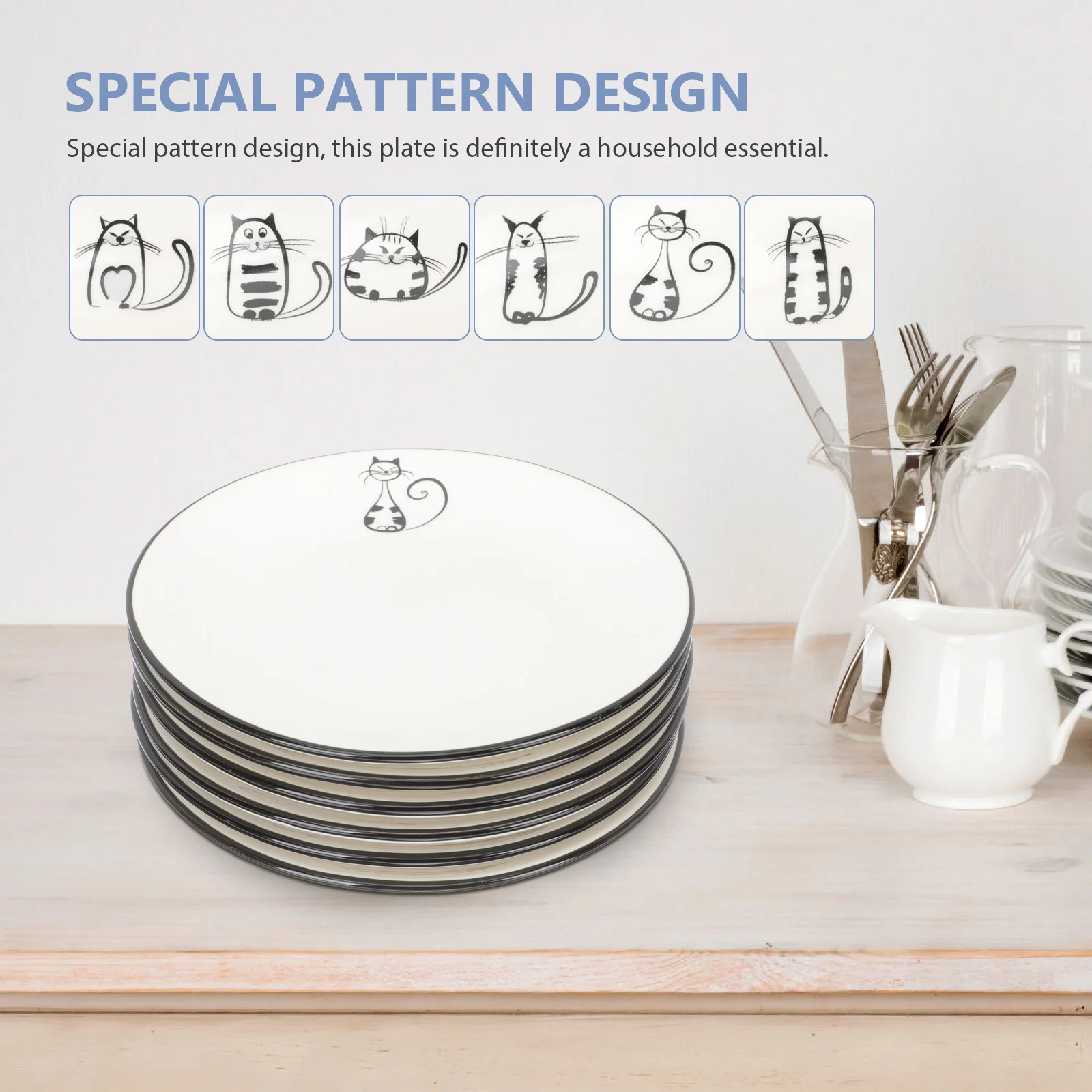 

6Pcs Ceramic Pasta Plates Japanese Style Design Simple Shape Creative Modeling Perfect for Desserts Appetizers