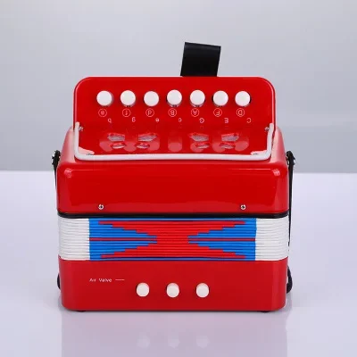 Children\'s Accordion Small Accordion Children\'s Early Education Instrument Color Optional 7 Key 3 Air Valves Kids ABS Toy