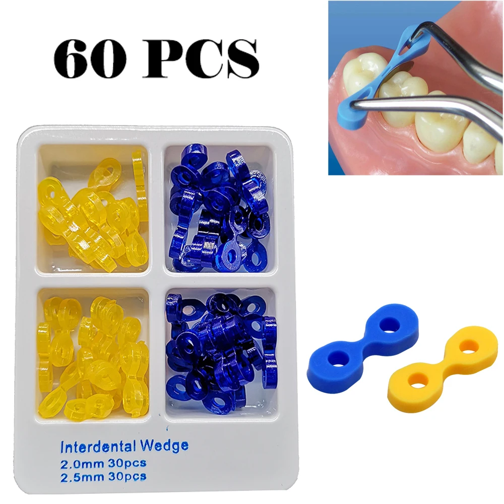 60Pcs Dental matrix Dental Elastic Fixing Wedges Dental Elastic Rubber Fixing Wedges Matrix Matrices Dam Dental Tooth Separator