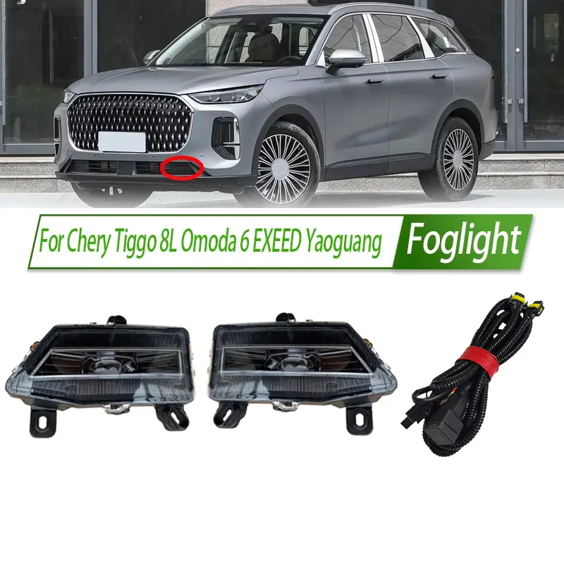 For Chery Tiggo 8L Omoda 6 EXEED Yaoguang Tenet T8 Foglight Fog Light Front Bumper Fog Lamp Kit Replacement with Waterproof