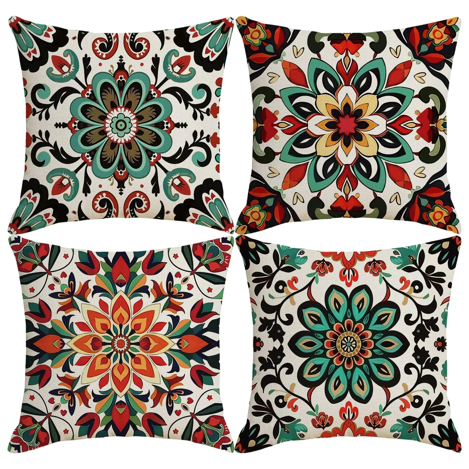 

Home Decor Colorful Floral Pattern Decorative Pillow Covers Pattern Cushion Cover Suitable For Sofa Bedroom Car Pillow Cover