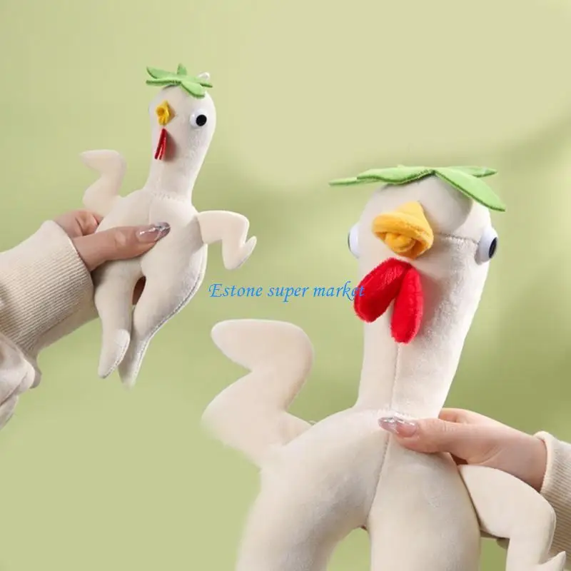 090B لعبة ضغط اليد الجميلة على شكل صرير من القطيفة للنساء الدجاجة المضحكة #5