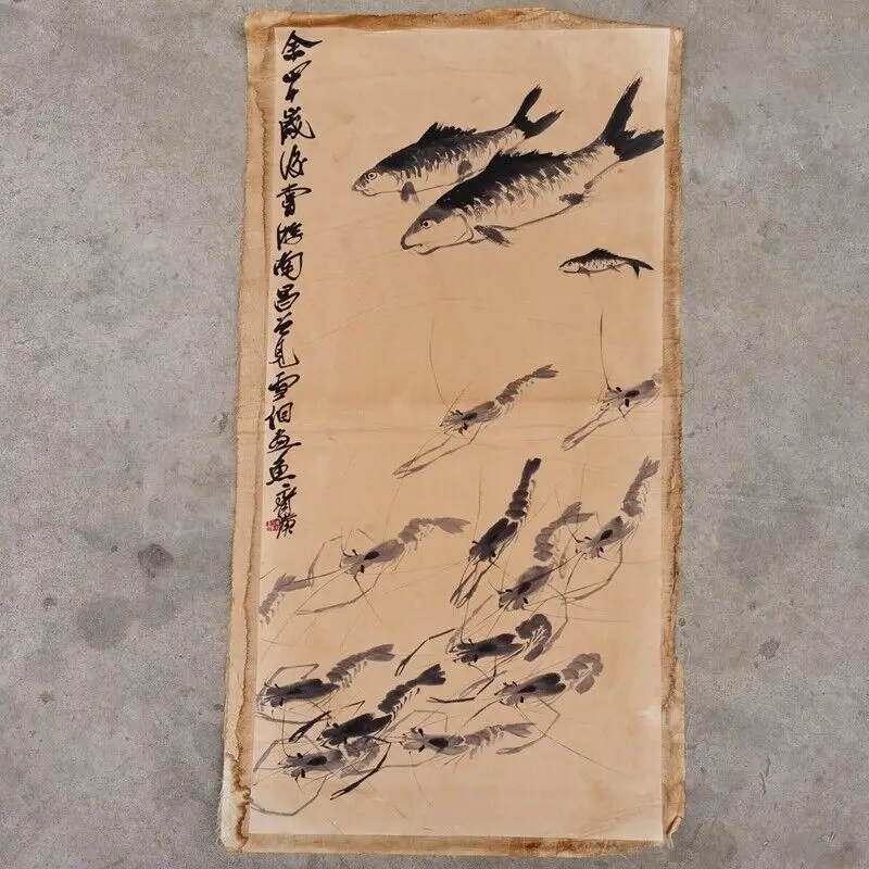 

Старые фотообои с изображением креветки Qi Baishi