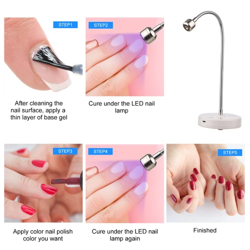 Imagen 2 del producto Mini lámpara LED UV para uñas, esmalte de Gel, secador de uñas, lámpara de curado, luz UV para uñas, luz de terapia LED, herramientas de decoración de uñas