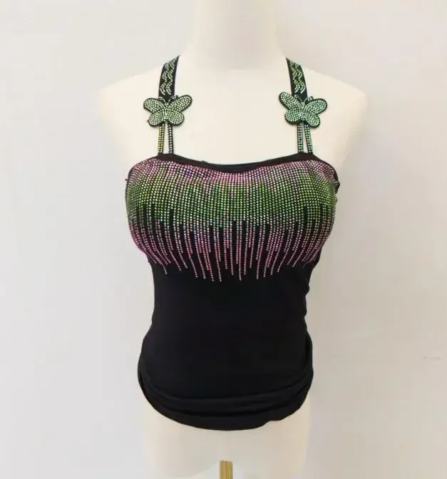 

padded tops women rhinestones tanks sexy bling bling gemstones camis summer padded top