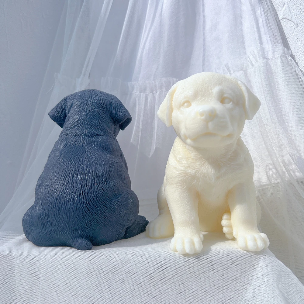 Imagem -04 - Silicone Rottweiler Dog Candle Mold Filhotes de Animais Molde de Cera de Soja Home Decor Dog Lover