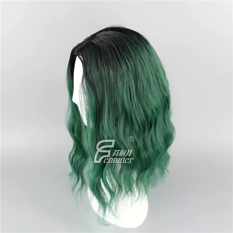 Polaris Lorna Dane Cosplay Costume Green Wigs Women Short Curly Wavy Hair Halloween Party Heat Resistant Synthetic Hair