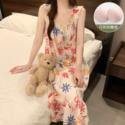 Cute Princess Floral Print Sexy Camisole Nightgowns Nightdress Night Dresses Lady Outfit Lounge Women Pijama Sleepwear