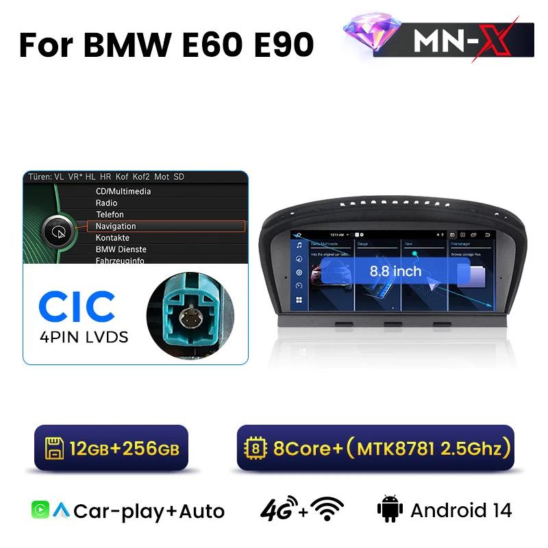 NaviFly MN-X EU Voorraden Draadloze Carplay Intelligente Auto Systemen Voor BMW E60 E61 E63 E64 E90 E91 E92 CCC Video Multimedia Speler - afbeelding 1