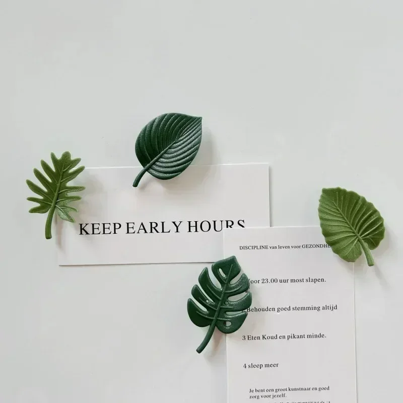 

4Pcs/Pack Creative Green Turtle Leaf Fridge Magnet for Kitchen Message Board Refrigerator Magnet Sticker Gift Home Decoration