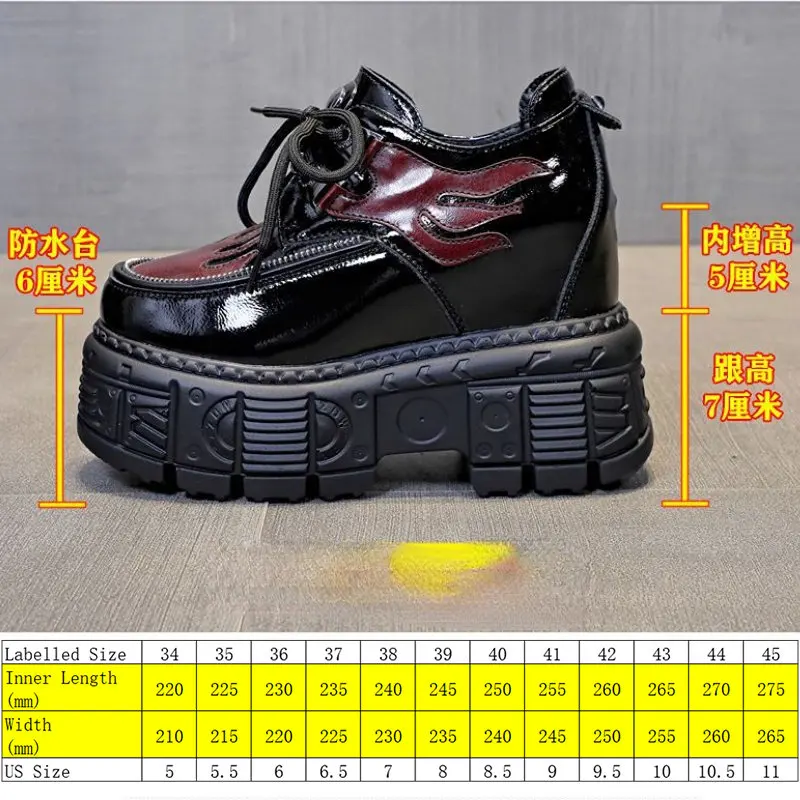 Fujin 12cm nowa skórzana platforma klin jesień wiosna Chunky Sneakers kobiety ukryte obcasy bardzo wysokie buty mody kobiet