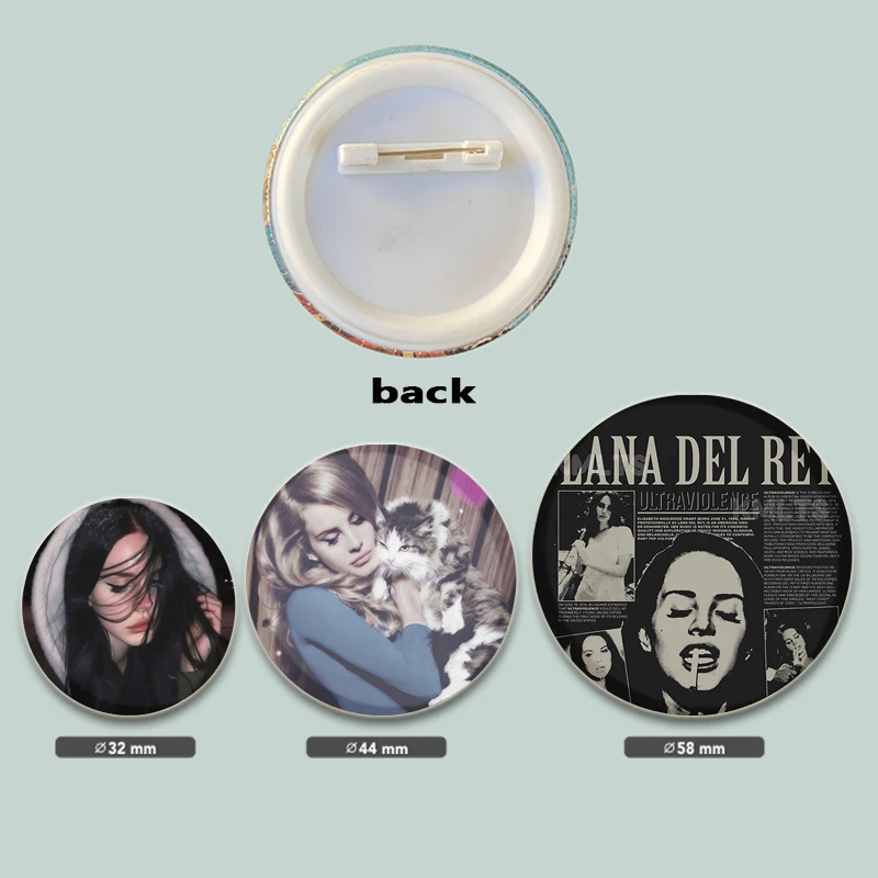 58mm Piosenkarka Lana Del Rey Okrągła ikona Broszka Blaszane szpilki do klapy na odzież Akcesoria Biżuteria Kreskówka Odznaki Zbieraj prezenty dla fanów