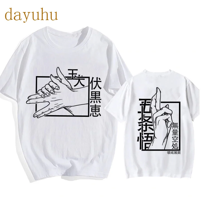 EU Size Japanese Anime Funny T Shirt Jujutsu Kaisen Shirt Gojo Satoru Yuji Itadori T-shirt Gothic Tops Tees Mange Tshirt Y2k