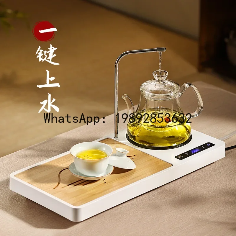 

tea set home kung fu tea tray with water to brew tea, small tea table integrated fully automatic teapot light luxury
