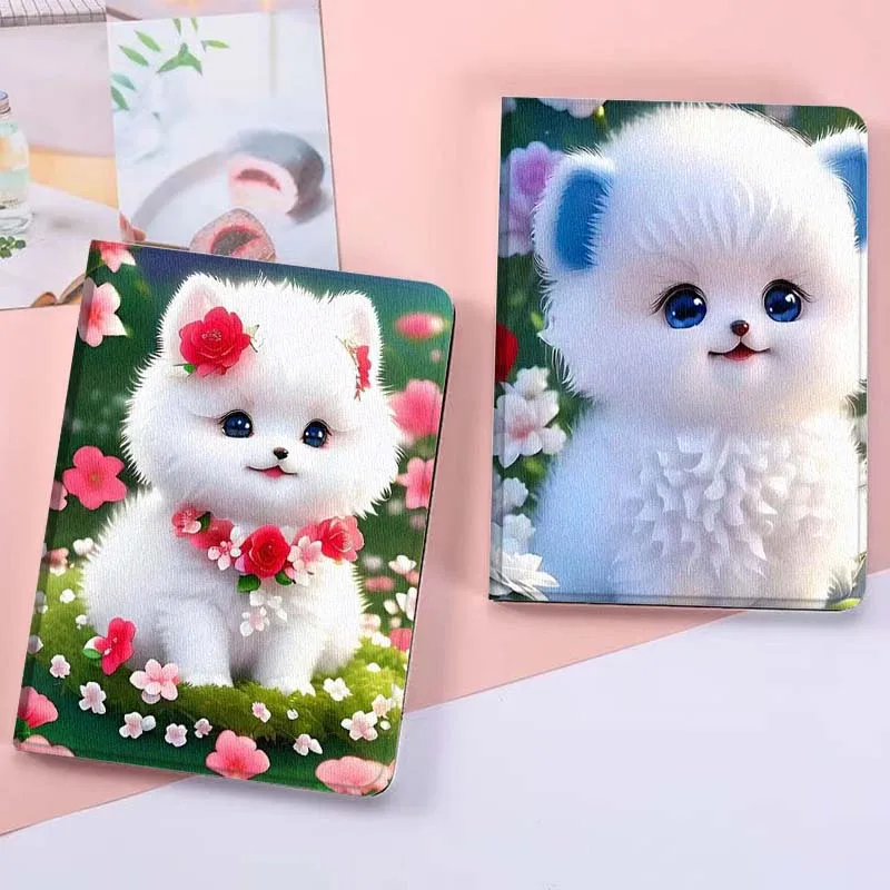 

Cute White Puppy Blue Gift For Xiaoxin Lenovo Tab Pad K11 K10 M10 P11 3rd Plus Pro Legion Y700 Y900 Gen4 2 Tablet Case