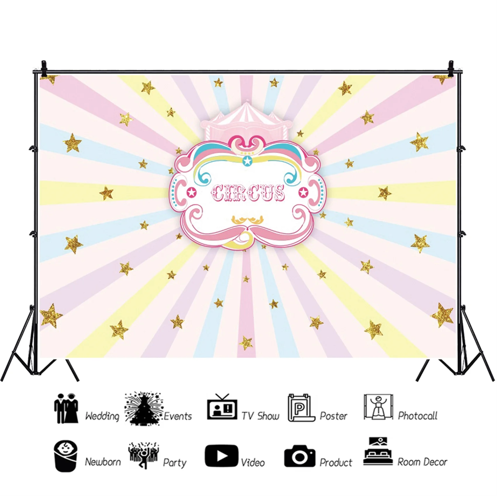 Laeacco-fondos de circo rosa para fiesta de cumpleaños de niños, fondos de fotografía para estudio fotográfico, accesorios personalizados
