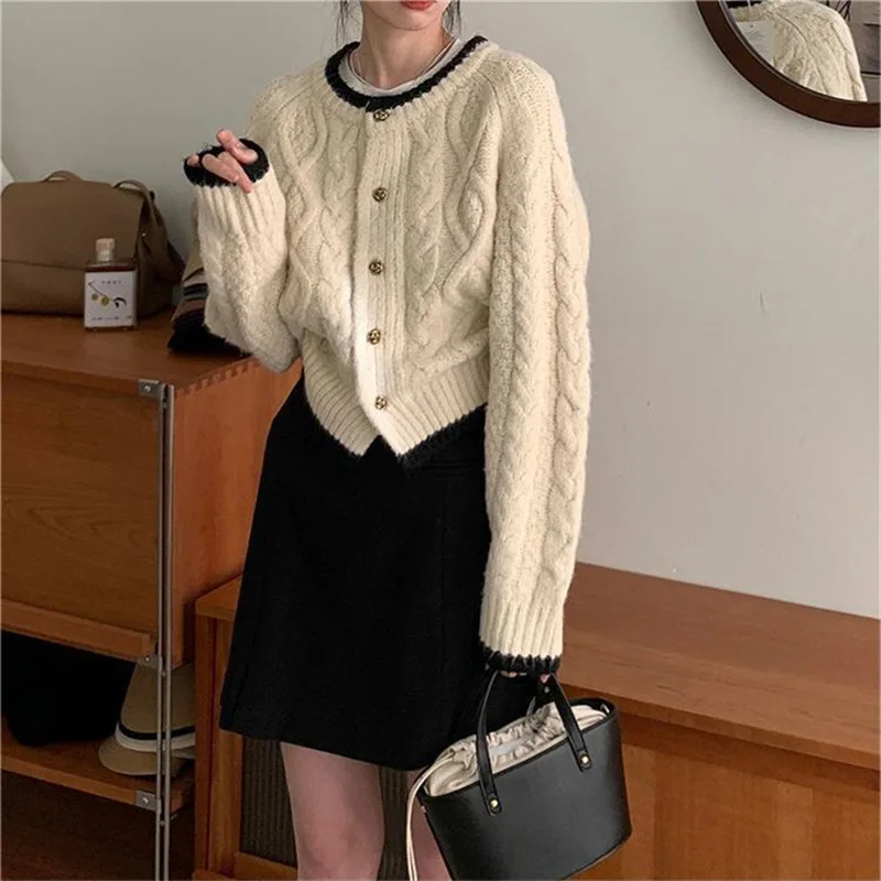 Outwear Round Neck Sweater Women's,New Arrival Autumn Winter Loose Lazy Styles Hot Knitting Cardigan