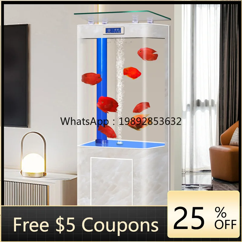 

YFY New Bottom Filter Fish Tank Living Room Household Hidden Goldfish Tank High Definition Glass Tank Free of Water Change
