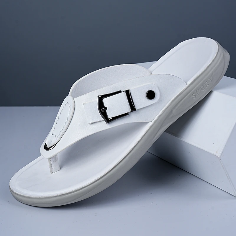 

Durable Daily Men Thong Sandals Slip-proof Hard-wearing Sole Soft Footbed Flip Flops For Summer Bath Pool Seaside Use