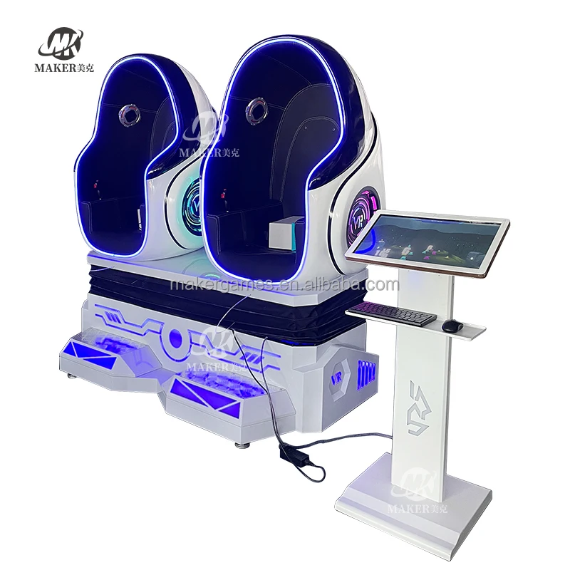 Máquina de Realidad Virtual 9D con Silla VR de 2 Plazas, Juego de Montaña Rusa, con Gafas de Realidad Virtual 3D