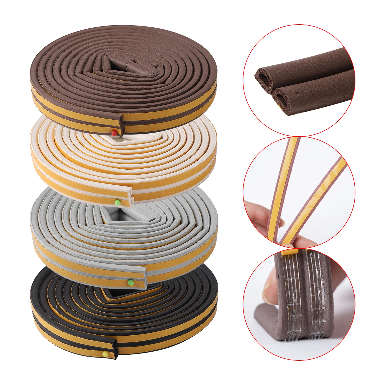 5 M WEATHER Stripping ซีล Strip Diep Self-กาวร่าง Stopper เทปหน้าต่างฉนวนกันความร้อนเสียงรบกวนยางซีลแถบใหม่