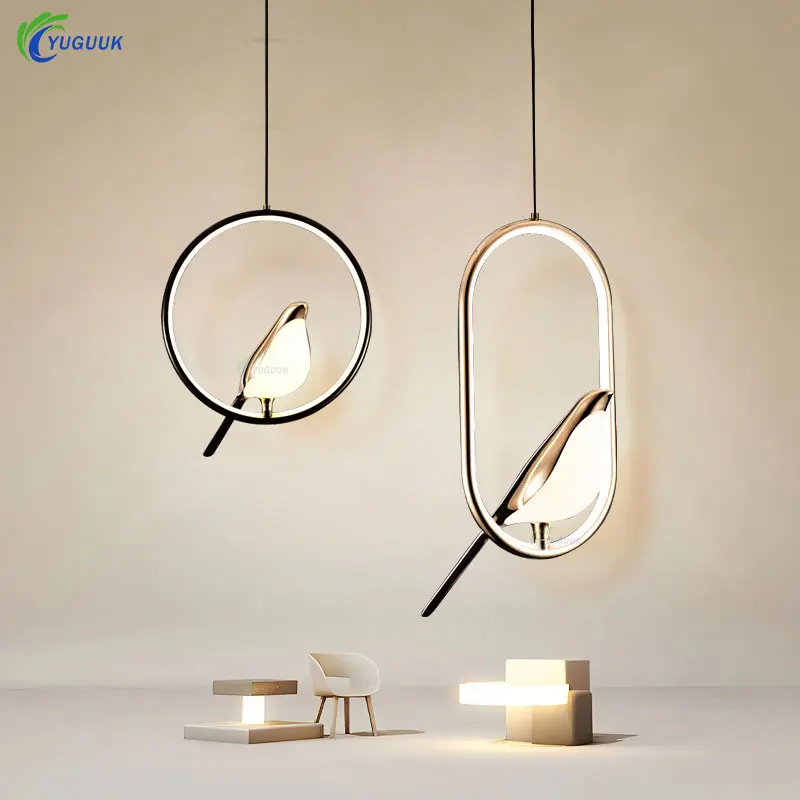 

Nordic Creative Magpie Pendant Lights Light Luxury Postmodern Personality Hanging Lamp Study Bedroom Bedside Led Chandelier