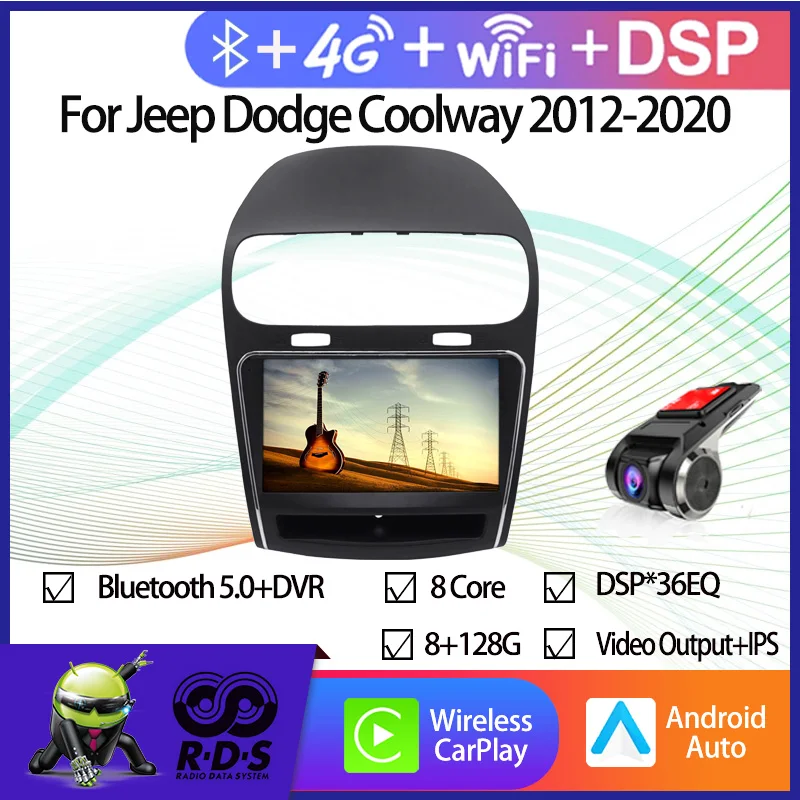 

Android Car GPS Navigation Multimedia Player For Jeep Dodge Coolway 2012-2020 Auto Radio Stereo WiFi BT Mirror Link