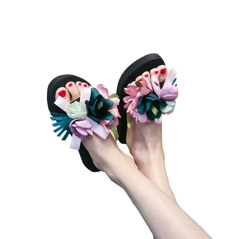 

2025 New Summer Women Flip Flops Non Slip High Heeled Sandals Fashion Platform Shoes