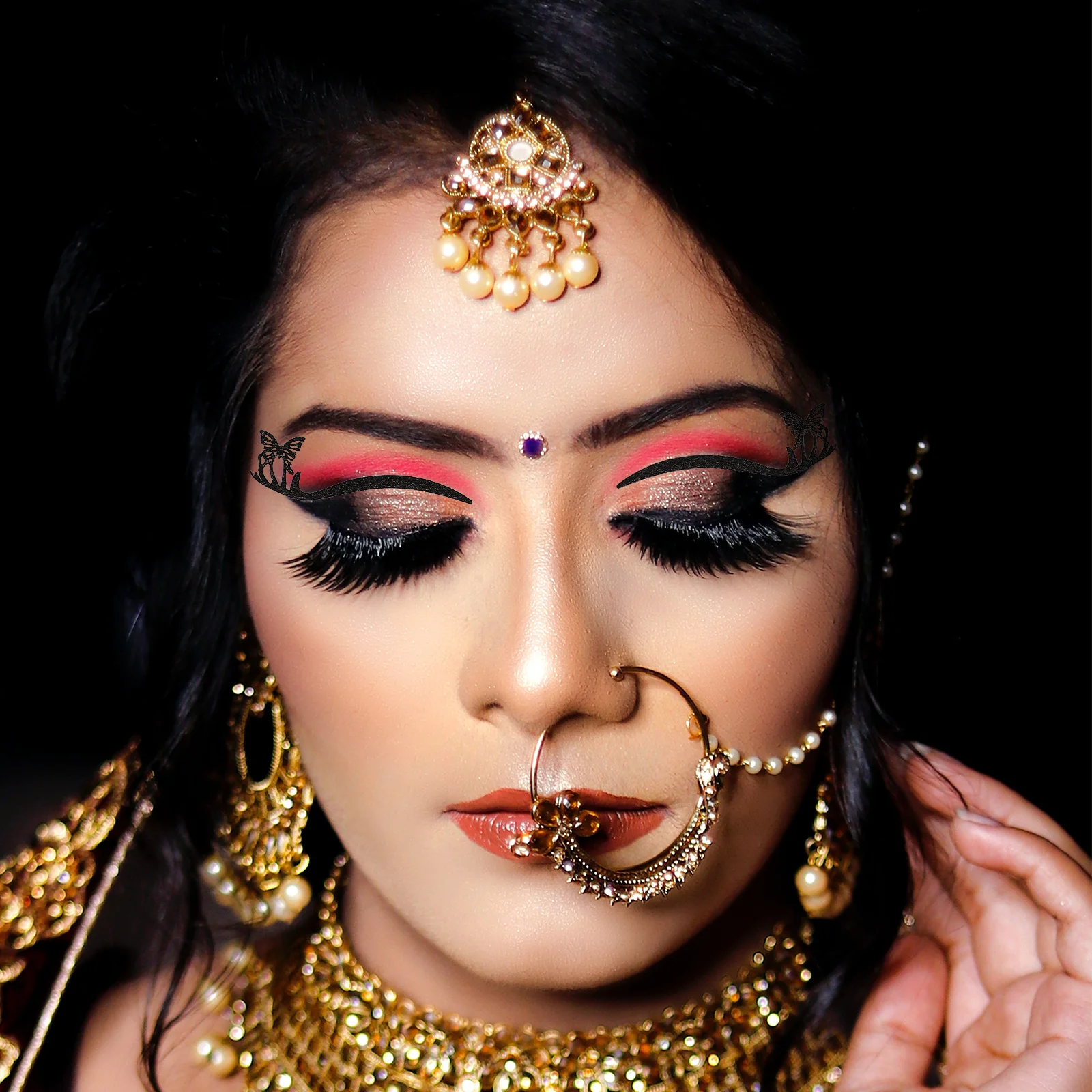 80Pairs كحل مائي براقة أداة ماكياج العين ل زي حفلة تأثيري كحل ملصق العين خط ملصق الوجه الشارات #2