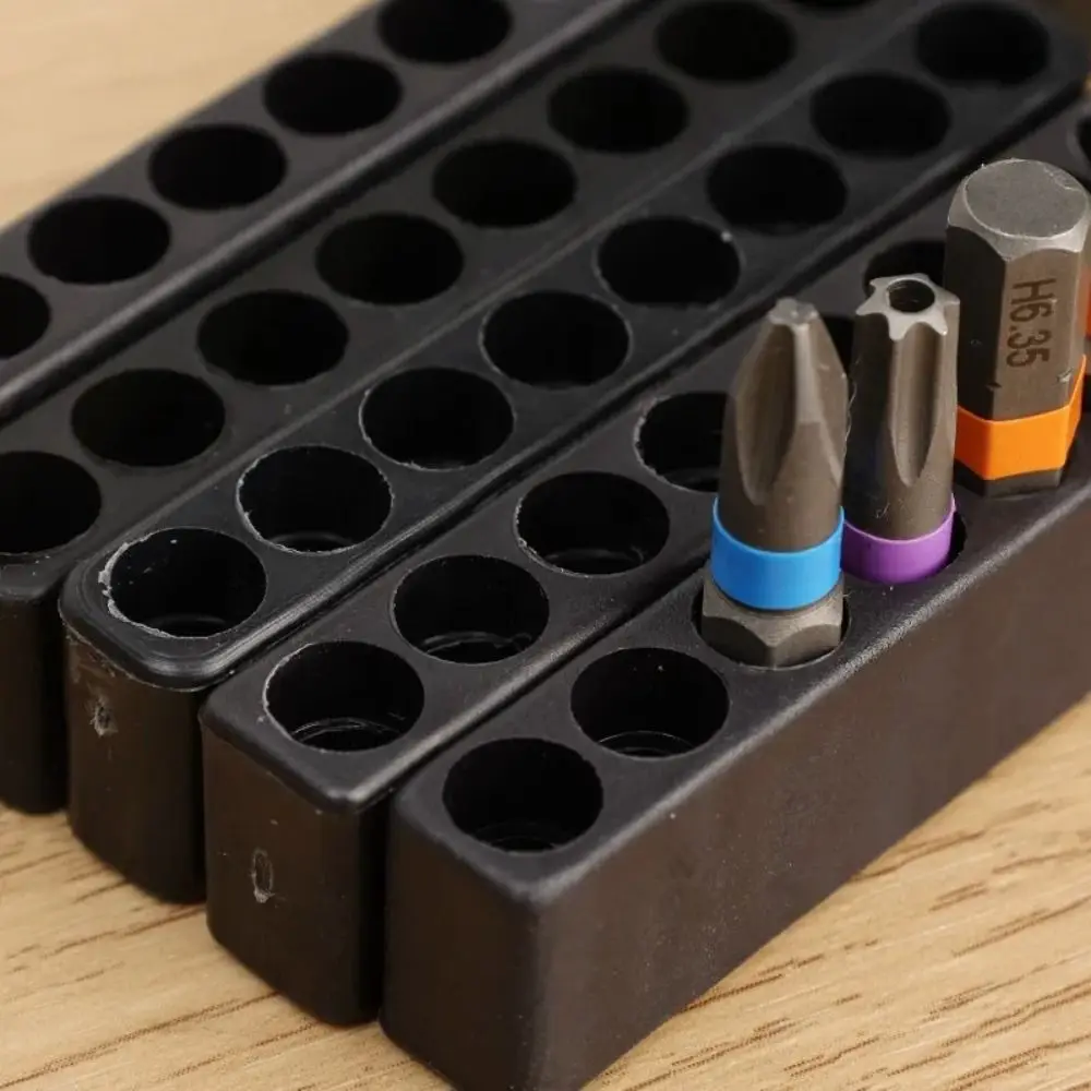 8/10/12 Holes Drill Bit Storage Base DIY 6.35mm Drill Bit Storage Rack Drill Organizer Hardware Tools Power Storage Accessorie