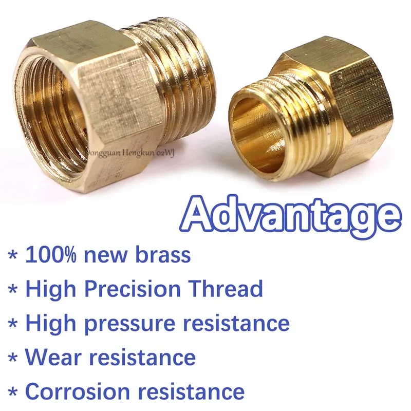 황동 육각 니플 파이프 피팅, 암수 나사 연결, 수리 조인트 감속기, 육각 부싱, 1/8 "1/4" 3/8 "1/2" 3/4 "1PC