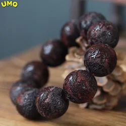 Genuine Natural Black Wooden Beads Tibetan Buddhist Tools 12 Beads Prayer Bracelet Beaded Men's Bracelet