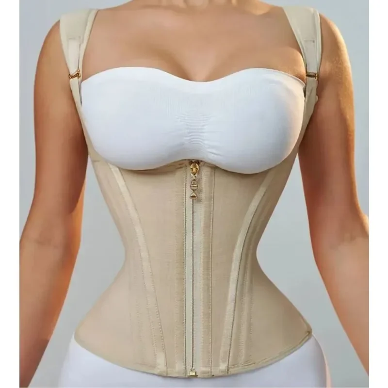 Body Shapewear Flat Belly Slimming Postpartum Tight Fitting Belt 15 Bone Vest Style Woman Corset High Elastic Mesh Waist Trainer