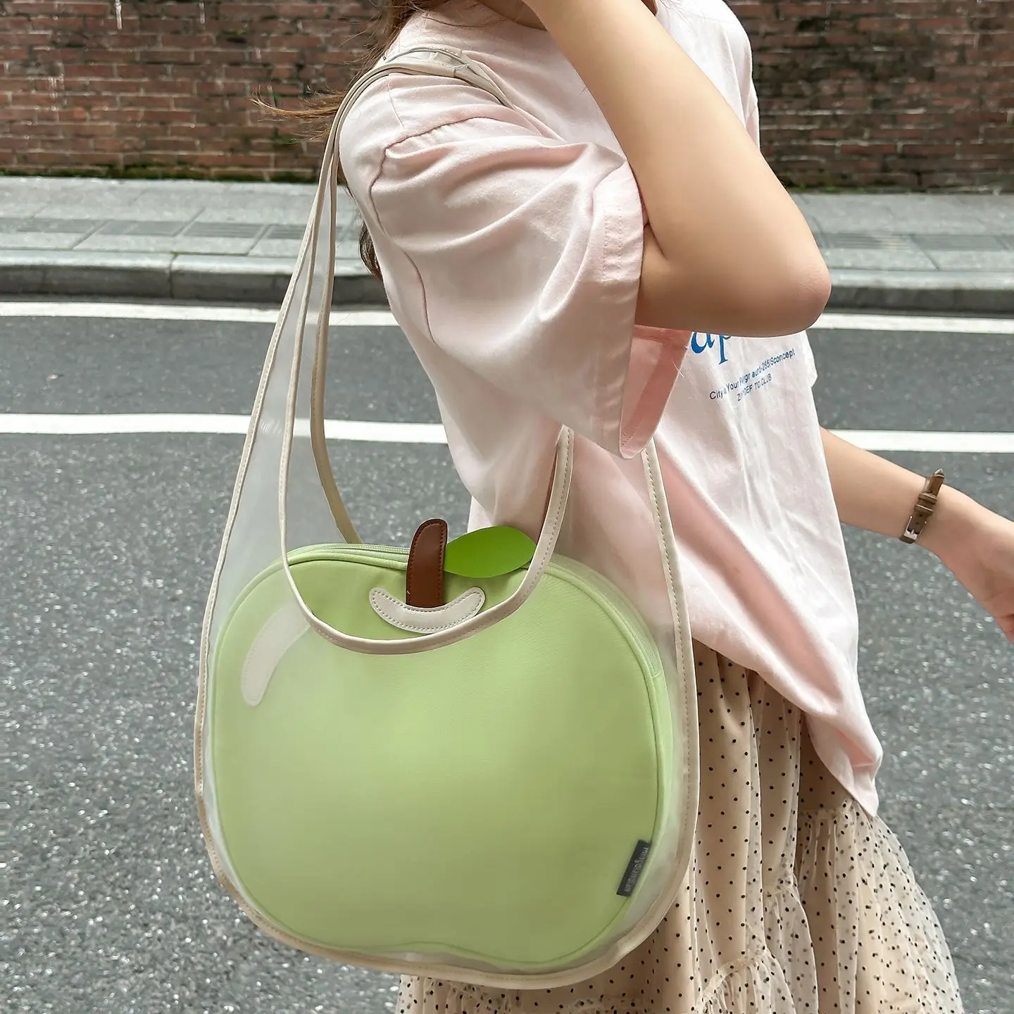 Composite Bag Women 2026 Korean Apple Lace High-Capacity Shoulder Bag Handbag Sweet Girls Bags