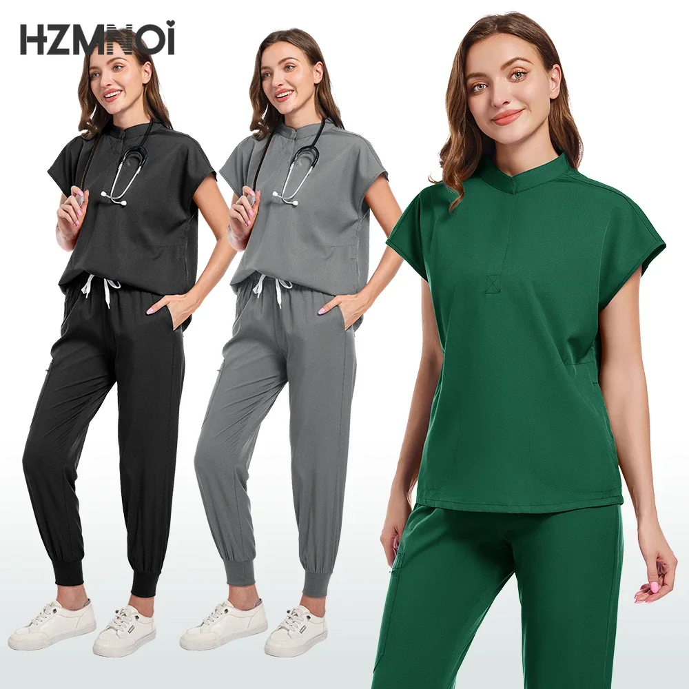 High Quality Unisex Nurse Uniform Men Scrubs Set Beauty Uniform Women Hospital Surgical Suits Dental Clinic Pet Shop Workwear