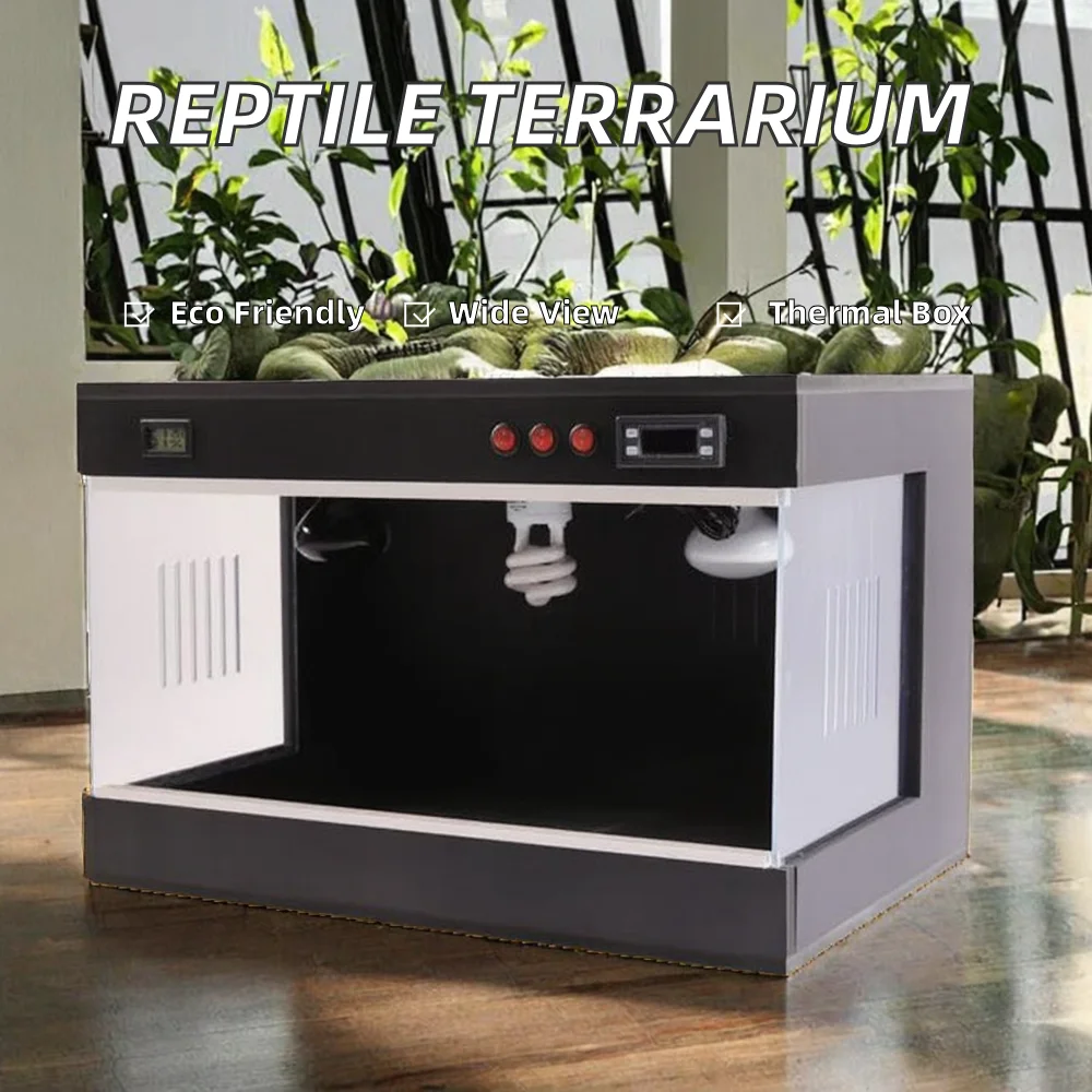 Super Reptile PVC Eco-Friendly Terrarium Reptile Pet Feeding Box For Turtle Lizard Terrapin Thermostat Insulation U-type