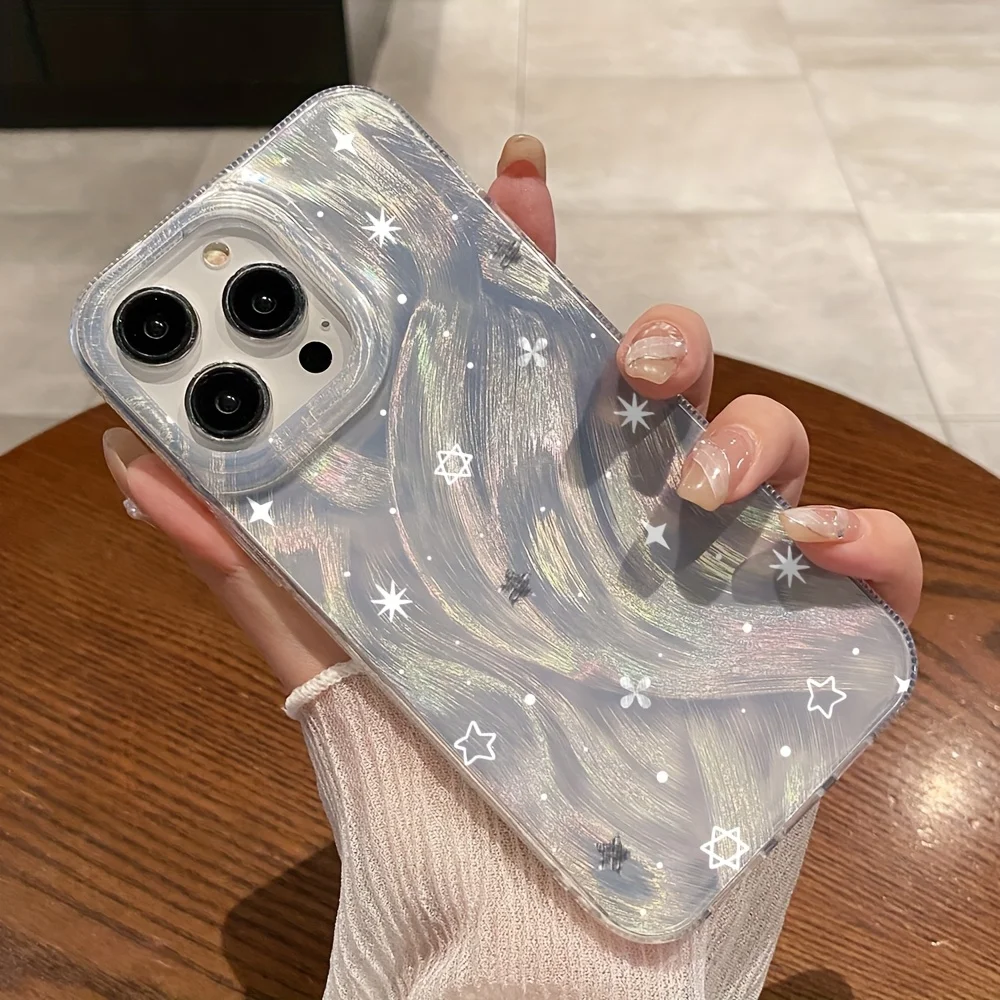 Transparent White Star Phone Case For Samsung Galaxy S25 S24 S22 S23 S21 Ultra Plus FE A56 A55 A54 A53 A16 A15 A36 A26 Cover - náhled 2