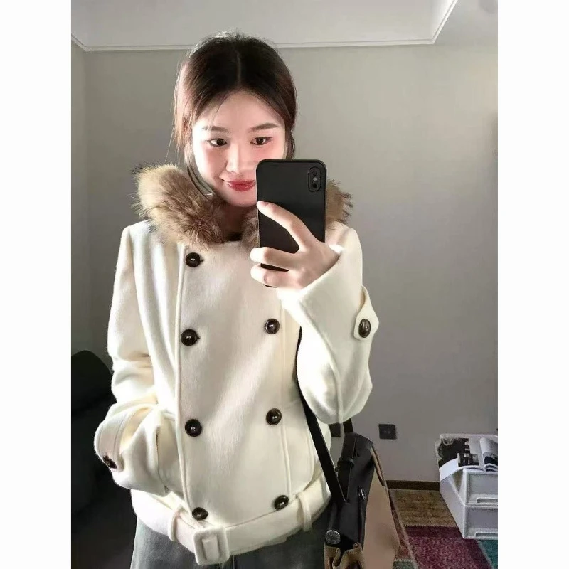 Korean Fashion Oversized Faux Fur Coat Women Gothic Korean Vintage Harajuku Hooded Black Jacket Stylish Outfit