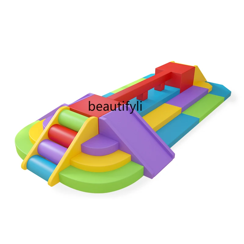 

Early education center soft climbing and sliding combination toy staircase soft bag slide sensory training equipment