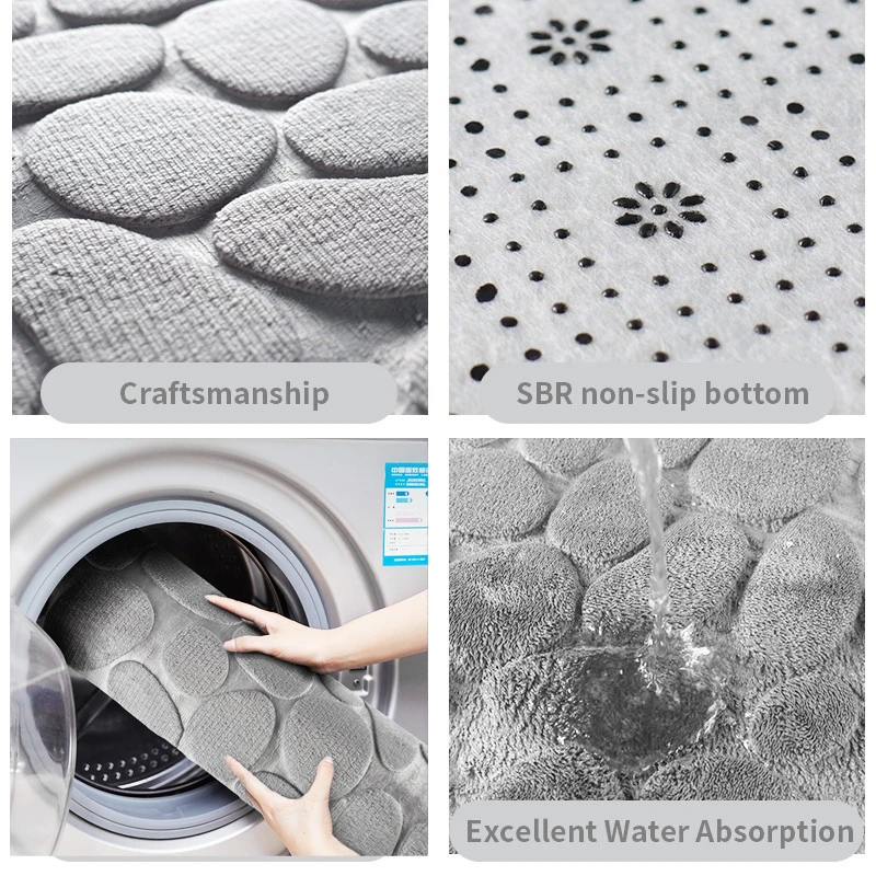 Bath Mat Rug, Soft and Comfortable Carpet for Bath, Rapid Water Absorption, Machine Wash, Non-Slip for Bathroom Floor Rugs Mats