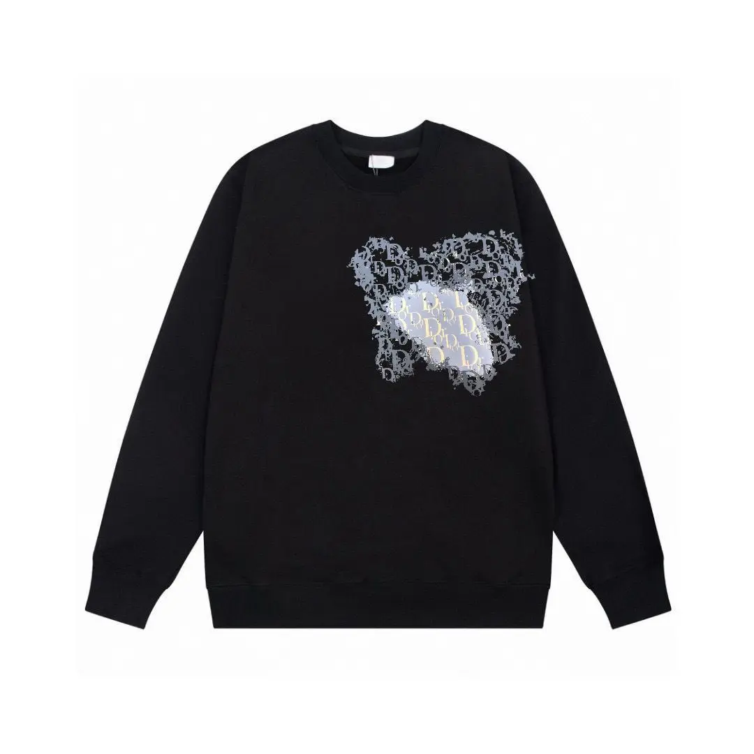

Autumn and Winter Round-neck Sweatshirts with Printed Patterns for Both Men and Women, Without Hats