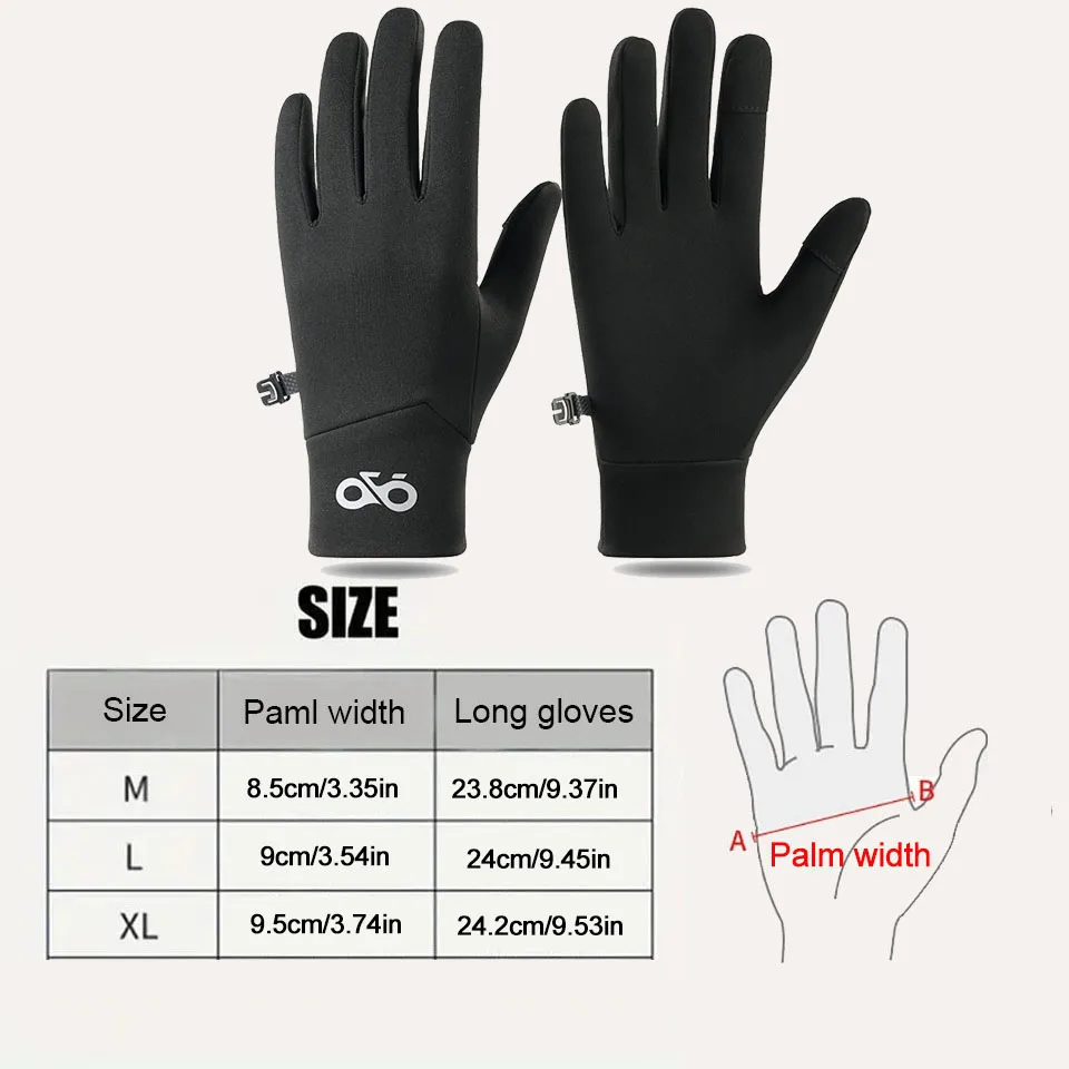 GTUBIKE قفازات التزلج بطانات الحرارية الدافئة قفازات شاشة اللمس، دعوى للرجال والنساء ركوب الدراجات والجري قفازات الشتاء رقيقة وخفيفة الوزن