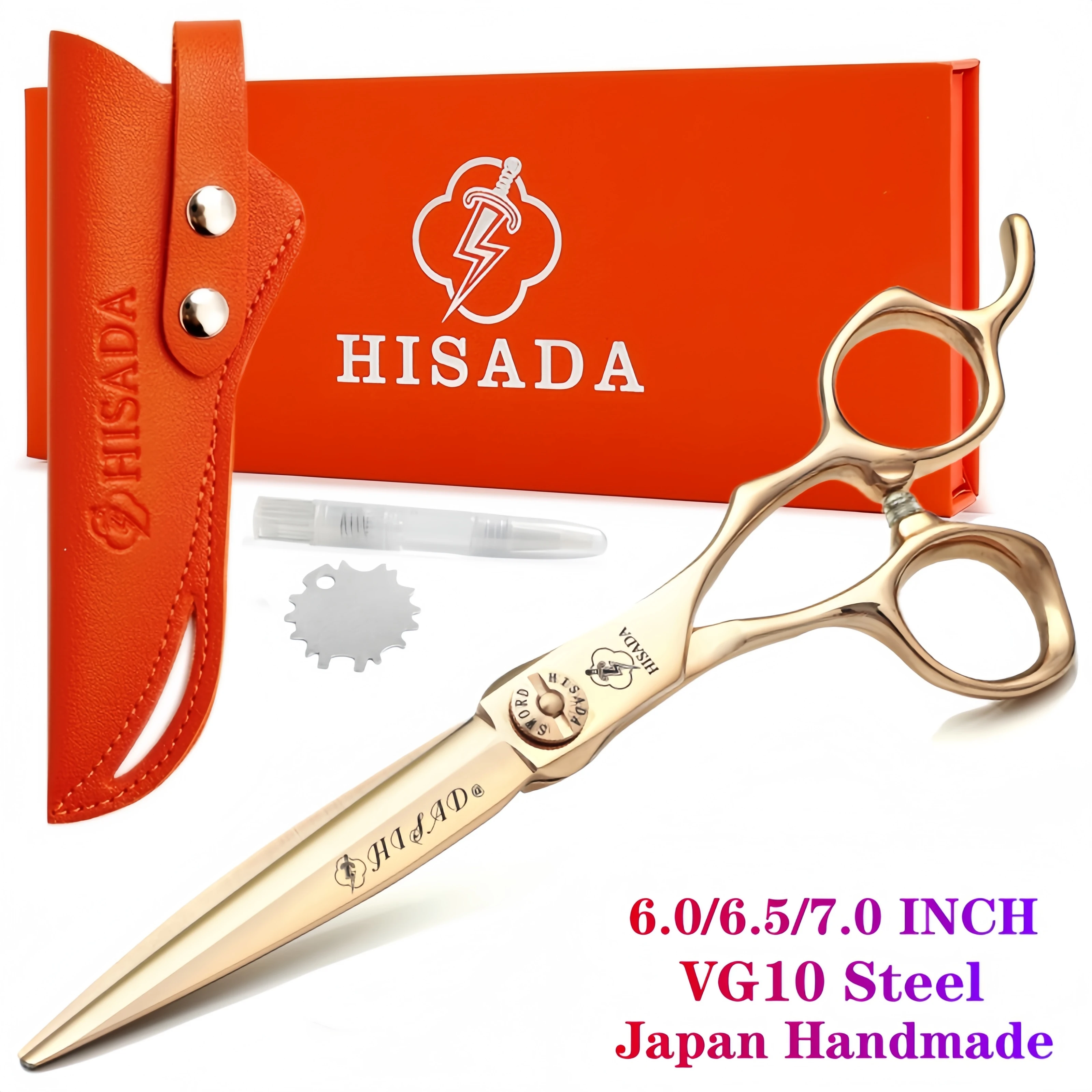 Tijeras de peluquero profesionales HISADA, tecnología CNC de 6,0/6,5/7,0 pulgadas, material VG10, tijeras de peluquería, equipo de peluquero