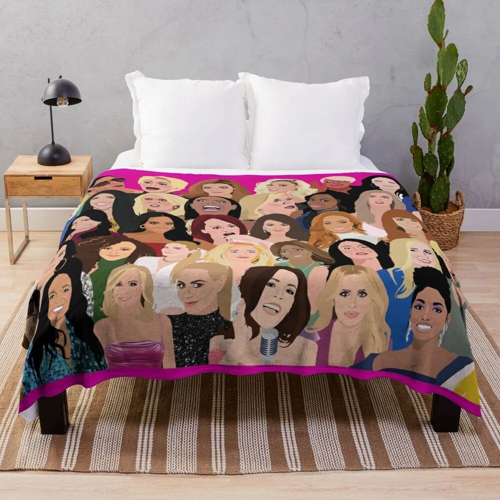 

Real Housewives Montage (RHONY, RHOBH, RHOA, RHONJ, RHOP, RHOC, RHOSLC, RHOD, VPR) Throw Blanket Decorative Beds Heavy Blankets