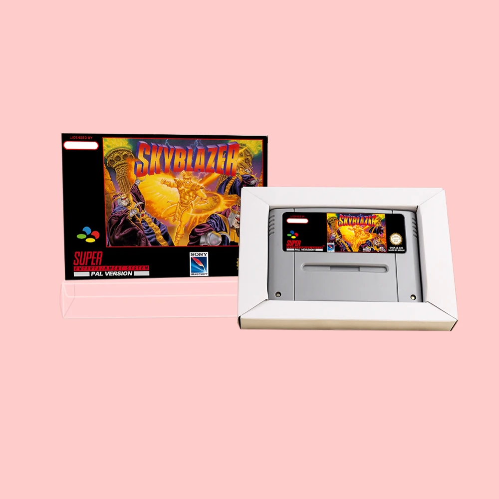خرطوشة ألعاب الحركة من Skyblazer مع صندوق Retial ، SNES 16bit NTSC PAL ، وحدات تحكم في ألعاب الفيديو #2